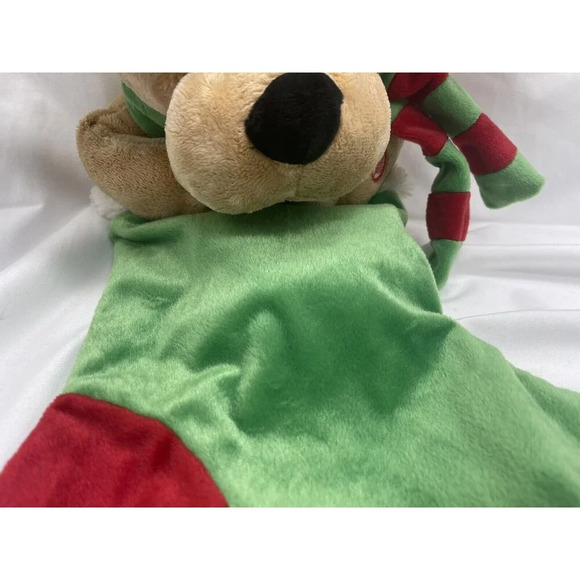Christmas Stocking Musical Flop-Eared Doggie with Hanger  Plush 22” Working RARE - Picture 4 of 12